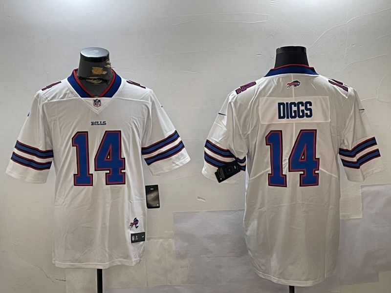 Men Buffalo Bills #14 Diggs White Second generation 2024 Nike Limited NFL Jersey style 2